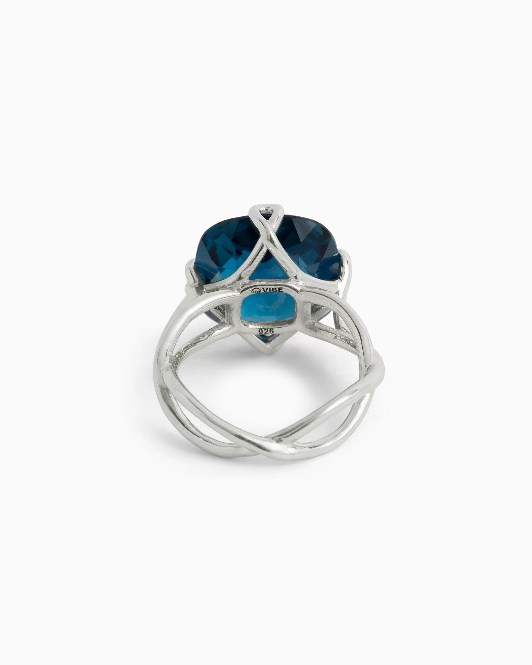 Intertwined Band Ring with Stone