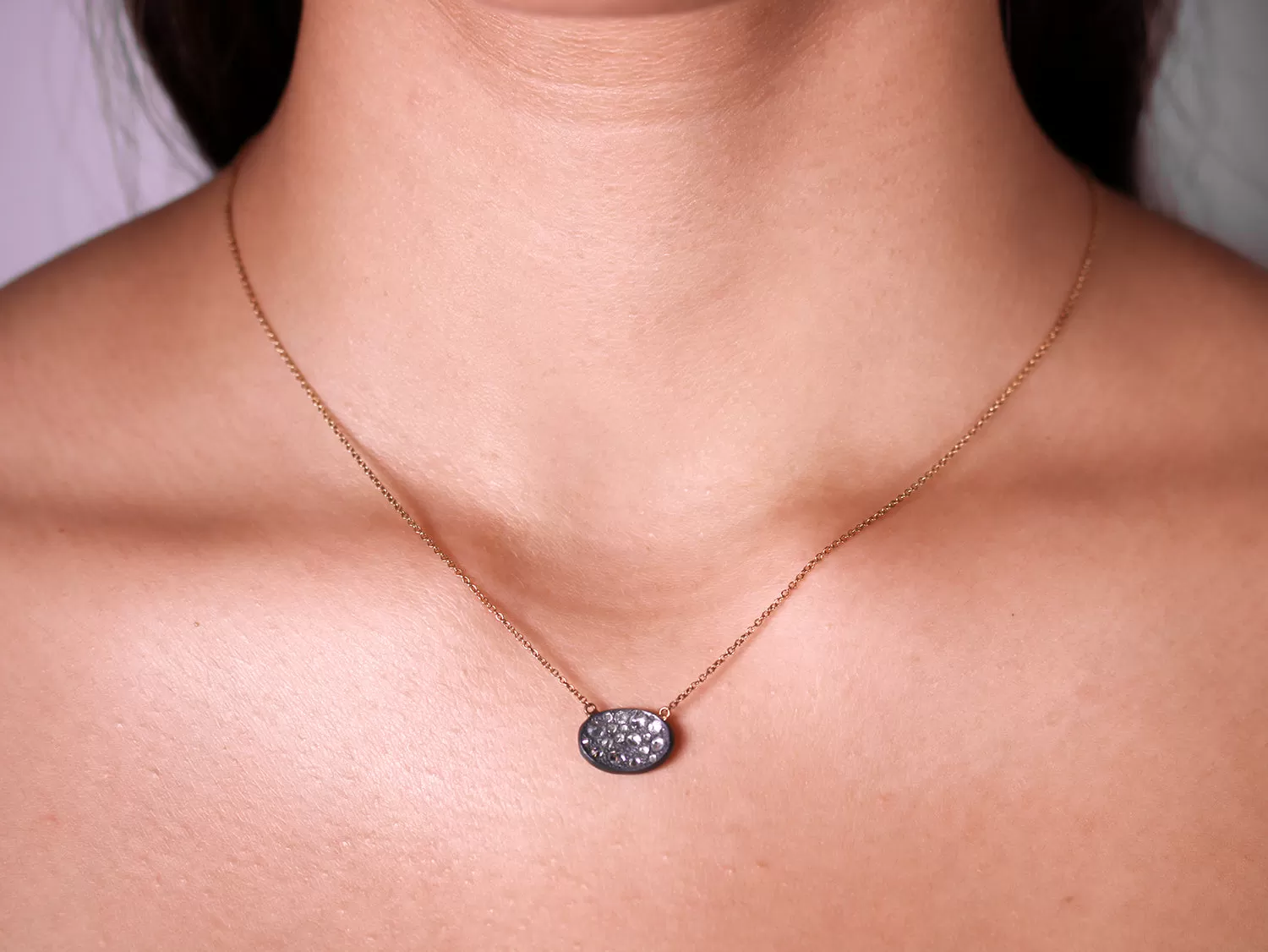 Inverted (Upside Down) Diamond Necklace