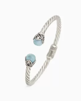 Island Bloom Twisted Hinge Bracelet with Larimar