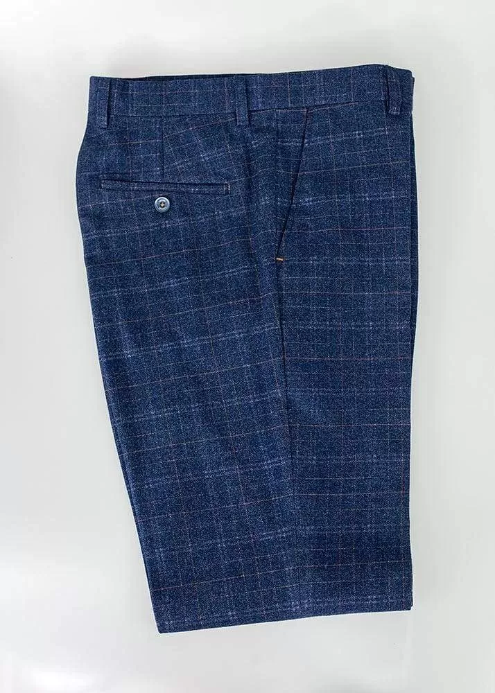 Kaiser Blue Tweed Check Trousers