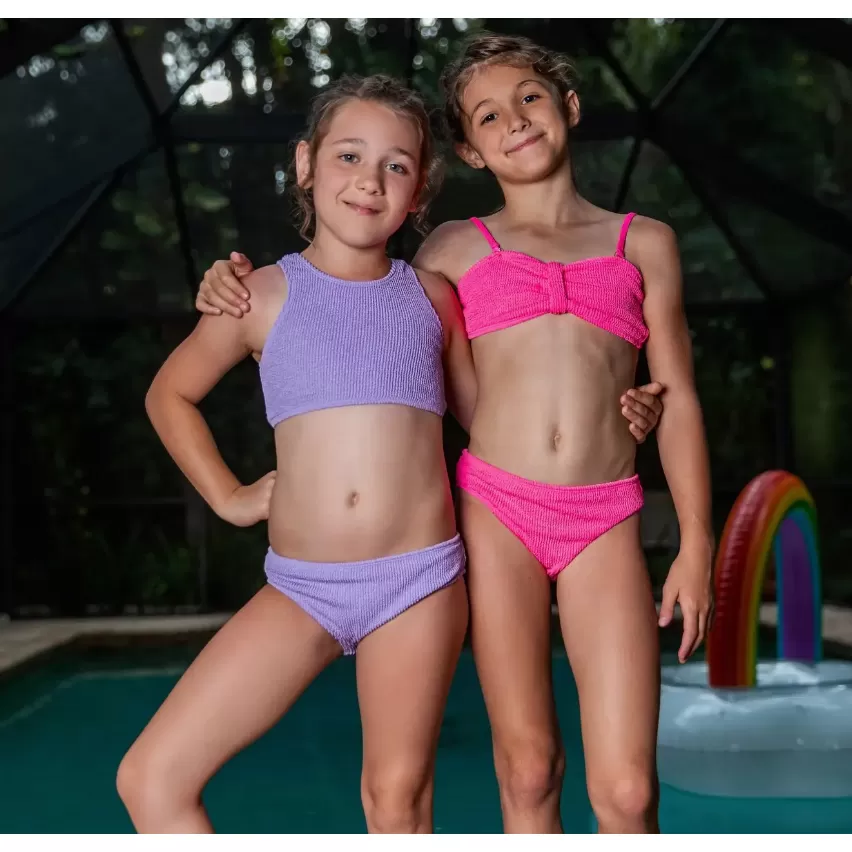 kids chic sporty crinkle periwinkle bikini