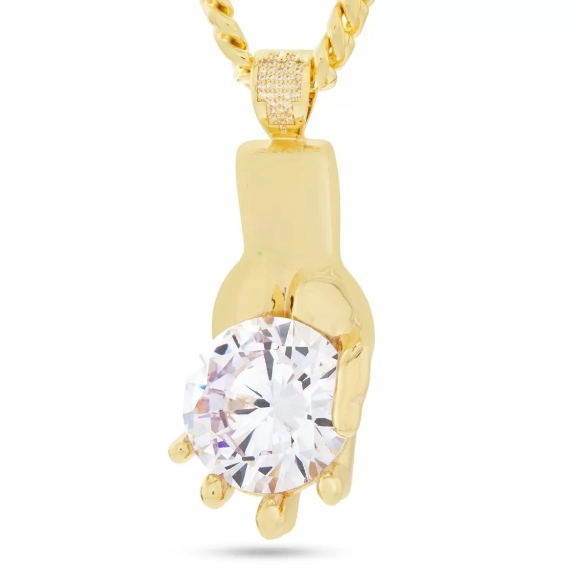 King Ice Diamond Hands Necklace