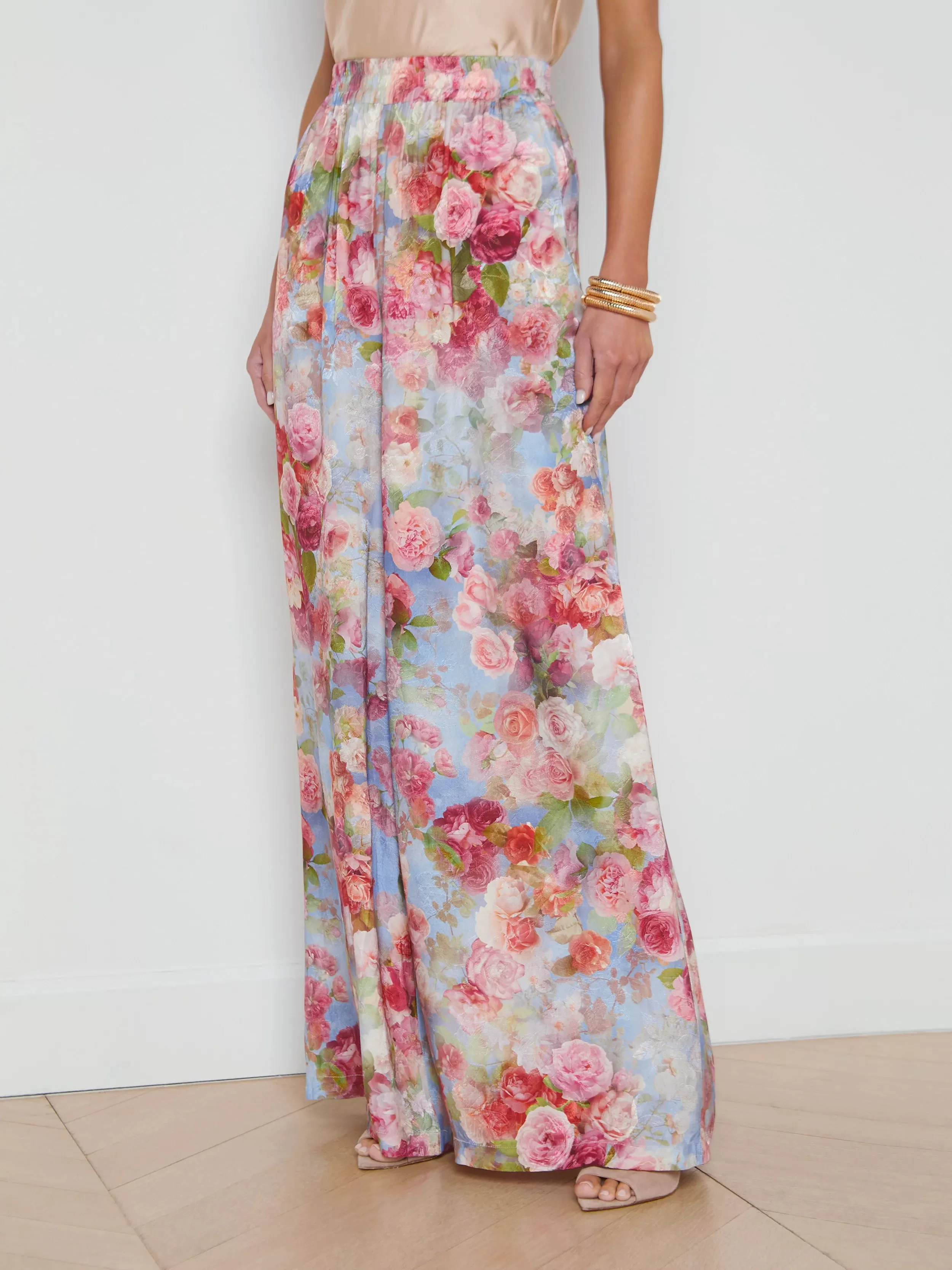 L’agence - Lillian Wide Leg Pant - Multi Soft Cloud Floral