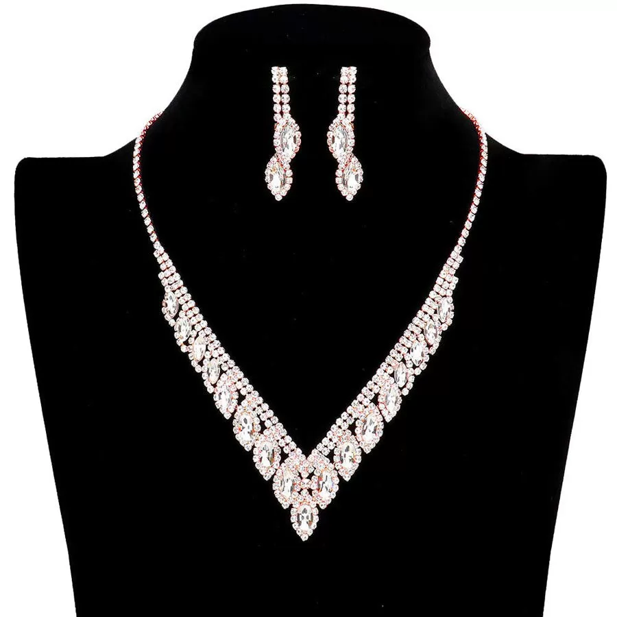 Marquise Stone Accented Rhinestone Necklace