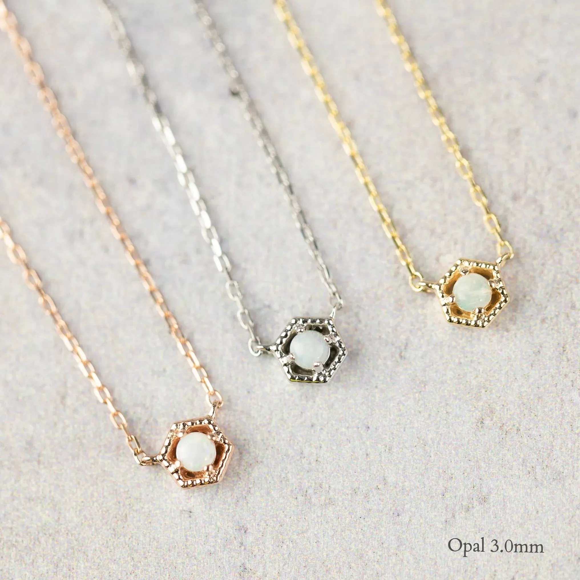 Milgrain Hexagon Necklace Setting (Round 3-4mm )