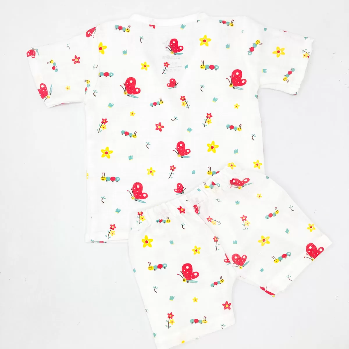 Muslin Jabla Co Ord Set, Jabla Shorts - 100% Cotton -Butterfly