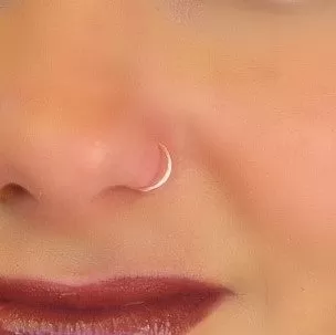 Nose Ring Endless Hammered - Choose Your Metal, Choose Your Size