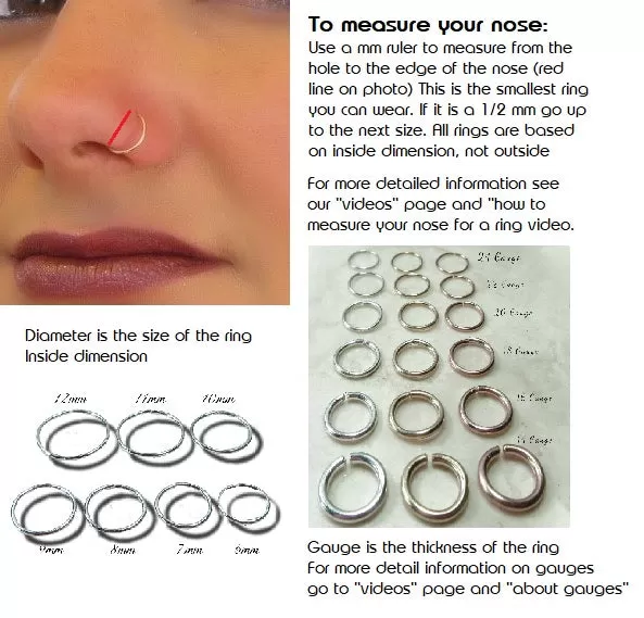 Nose Ring Endless Hammered - Choose Your Metal, Choose Your Size