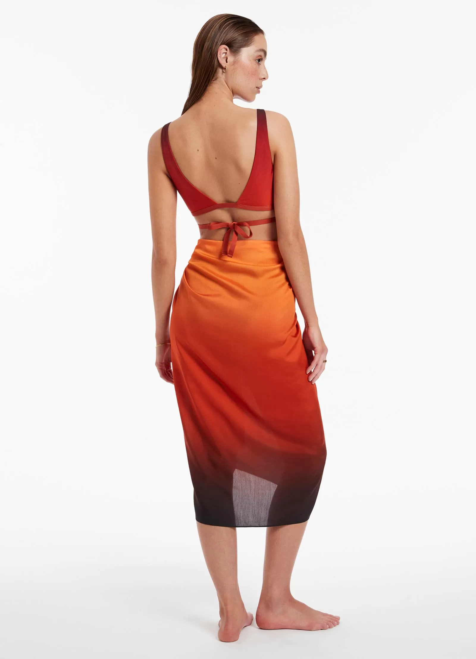 Oia Sunset Sarong - Burnt Orange