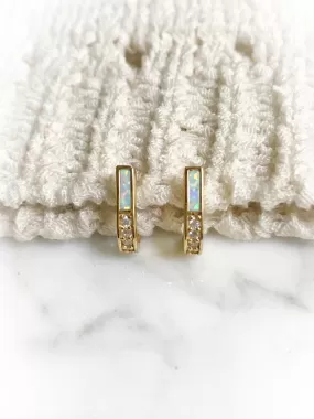 Opal & CZ J-Curve Posts