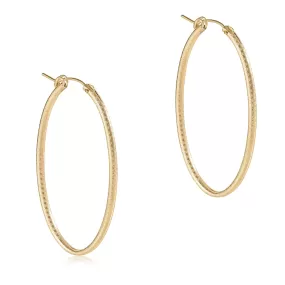 Oval Gold 2'' Textured Hoop