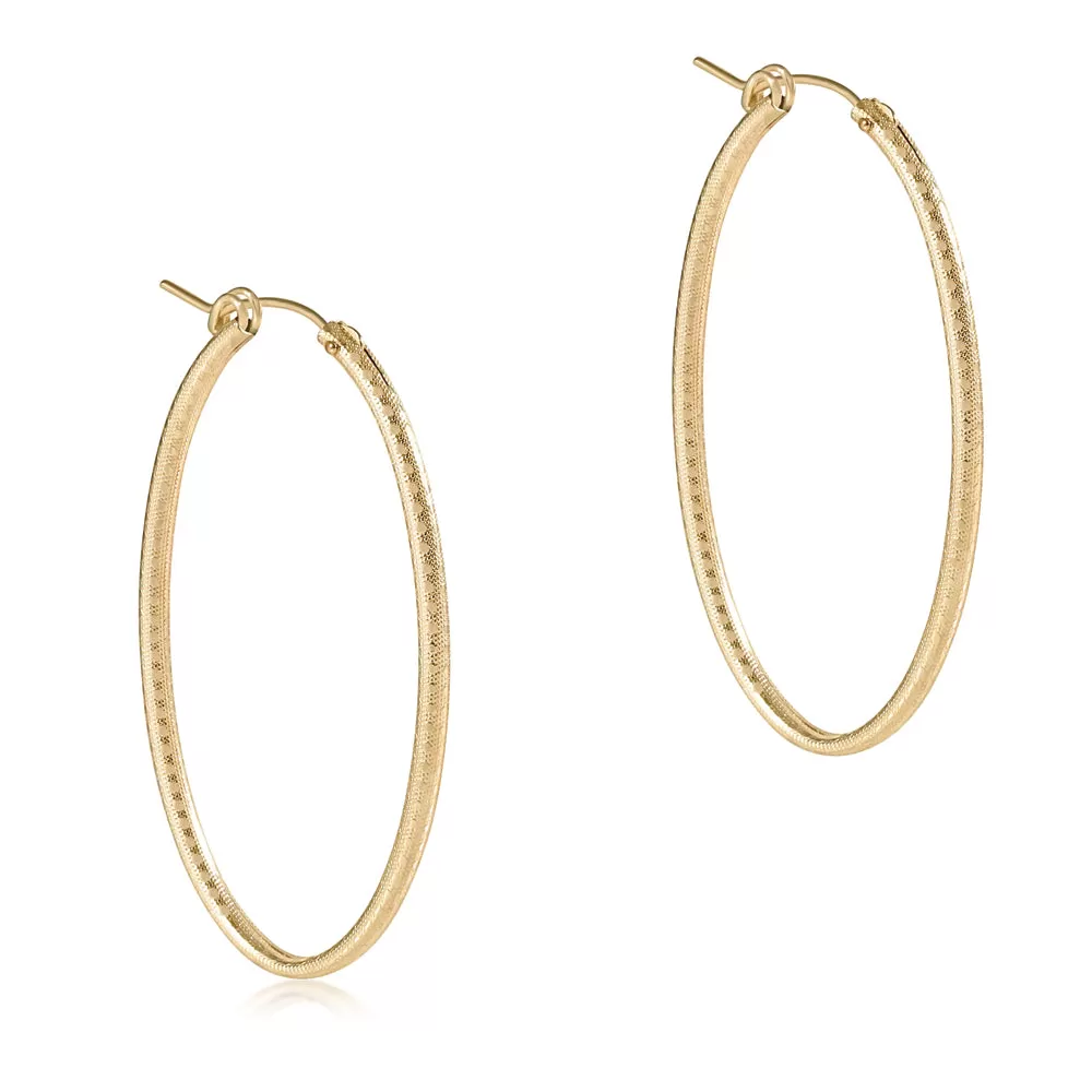 Oval Gold 2'' Textured Hoop