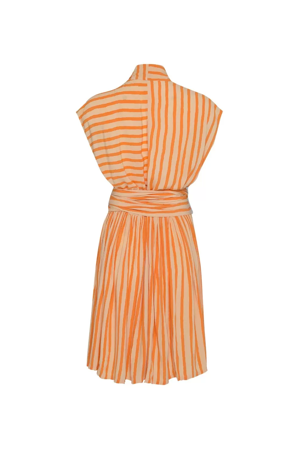 POINT SHORT DRESS ORANGE FILM STRIPE