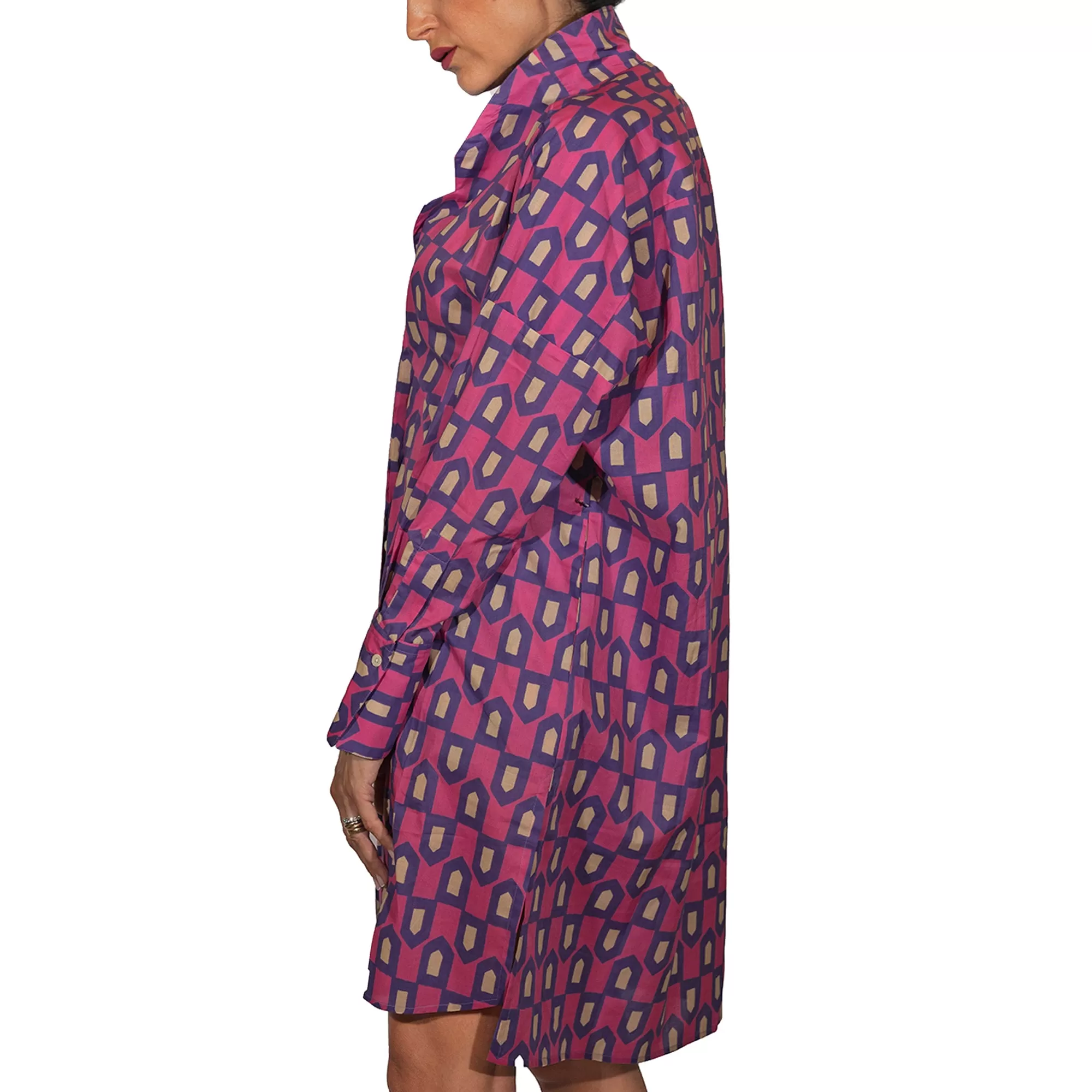 Printed Cotton Trench/Dress Purple