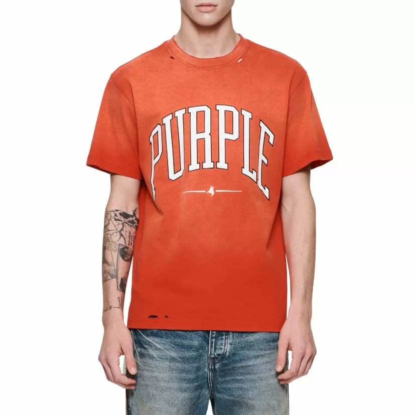 Purple Brand Collegiate Hwt Jersey SS Tee (Fiery Red) P117-HJRW423