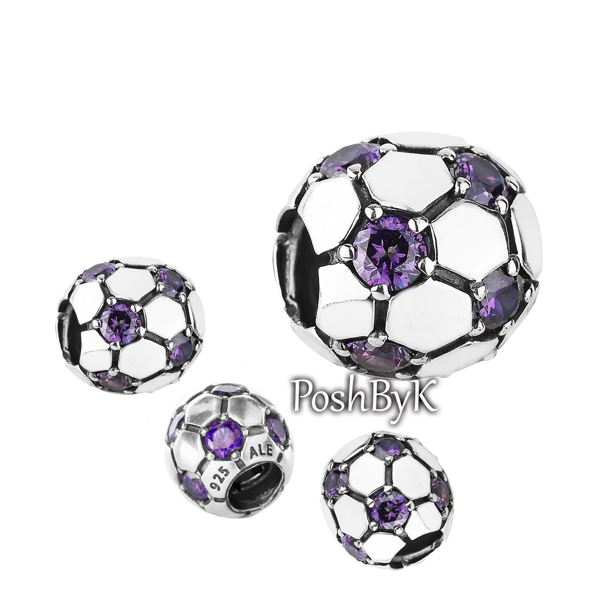 Purple Soccer Ball Charm 790444ACZ