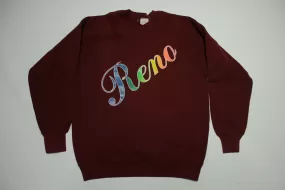 Reno Vintage 90's Sparkle Print FOTL Tourist Crewneck Sweatshirt