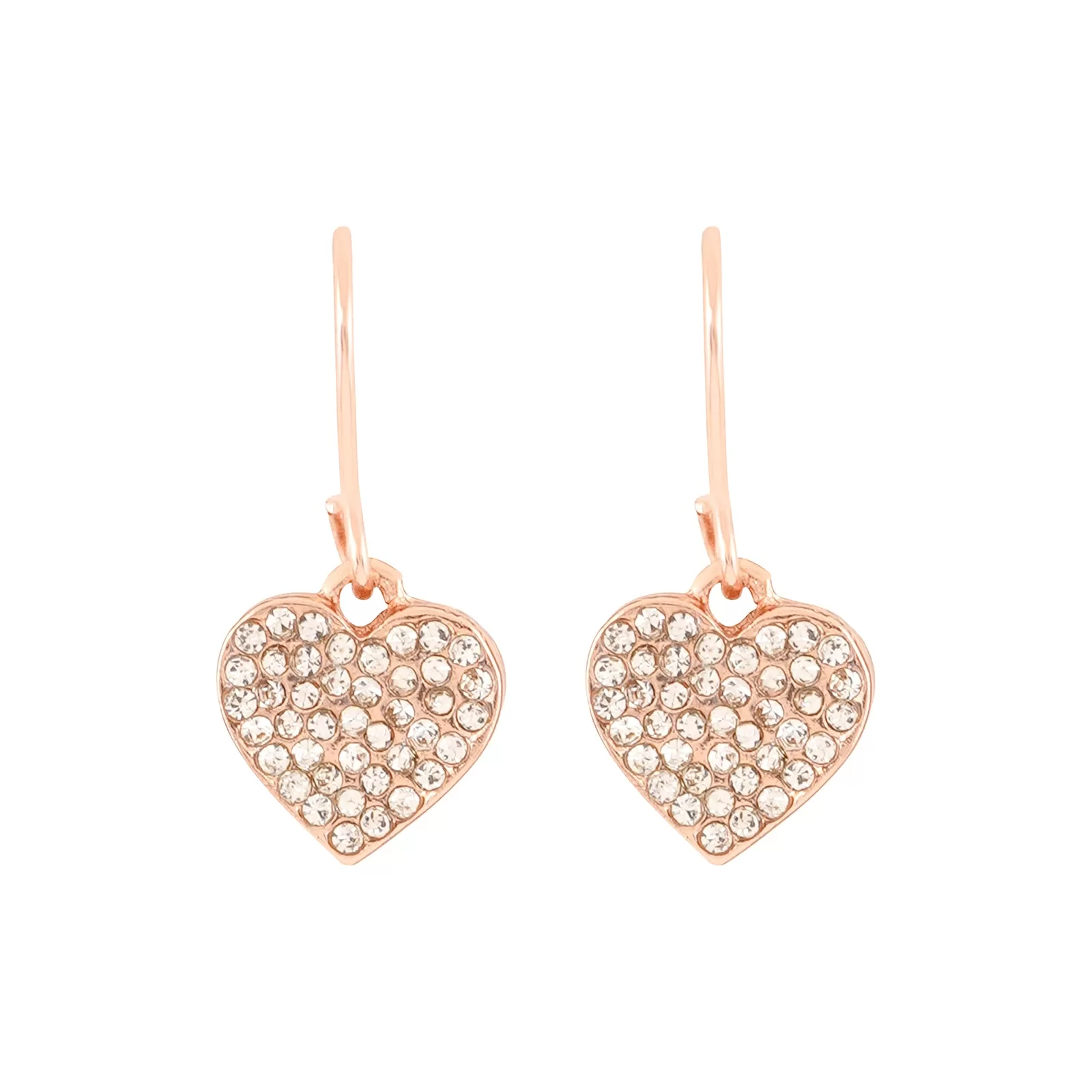 Rhinestone Heart Rosegold Charm Set