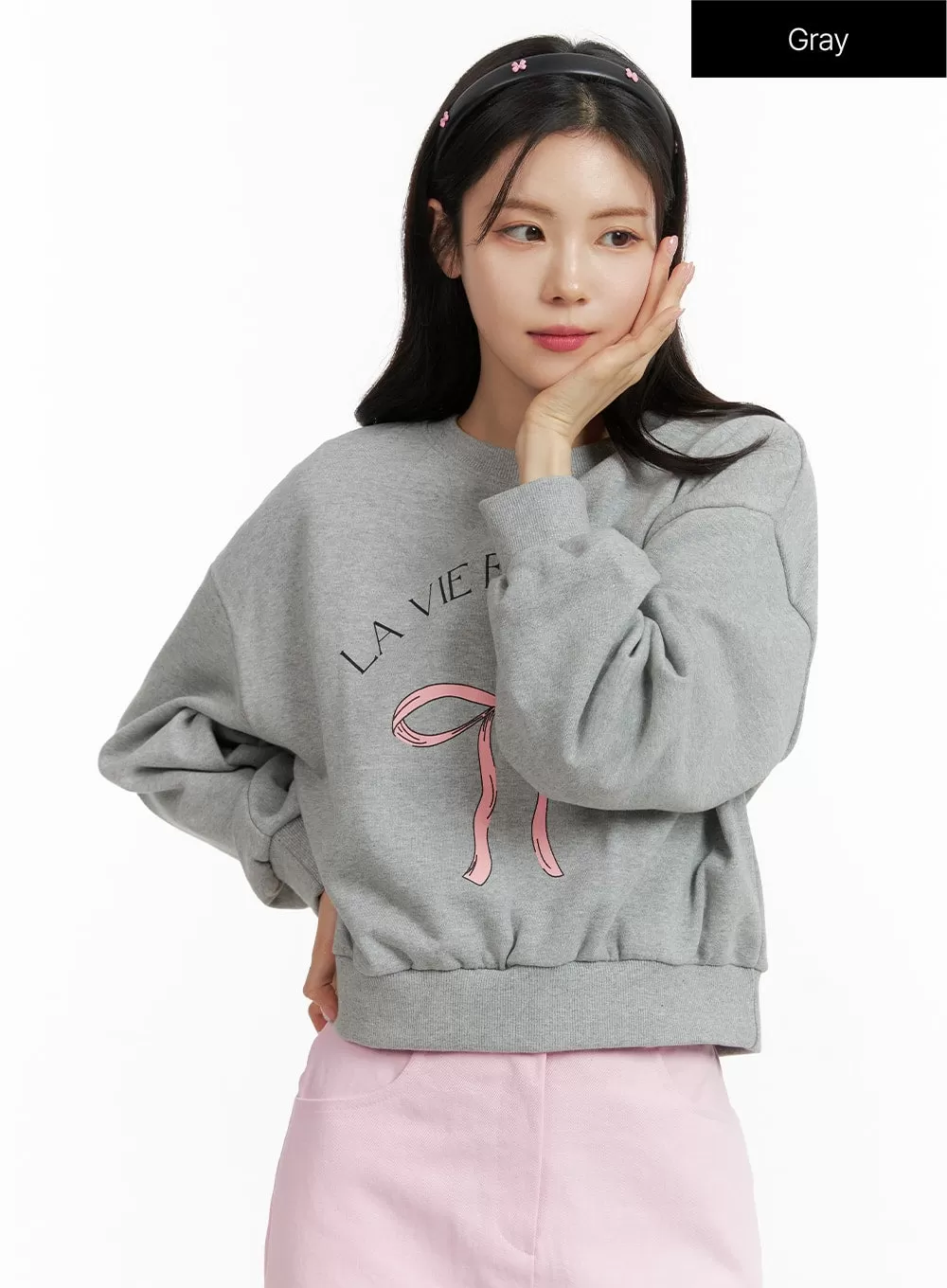 Ribbon Graphic Sweatshirt OF414