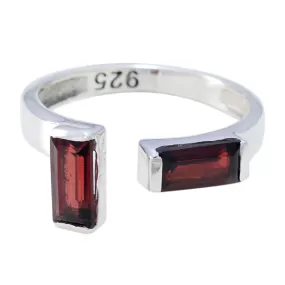 Riyo Charming Gemstone Garnet Sterling Silver Ring Fine Jewelrys