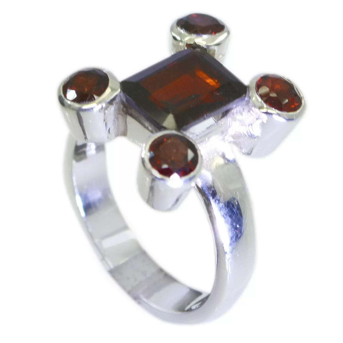 Riyo Fine Gemstones Garnet 925 Sterling Silver Ring Cuff