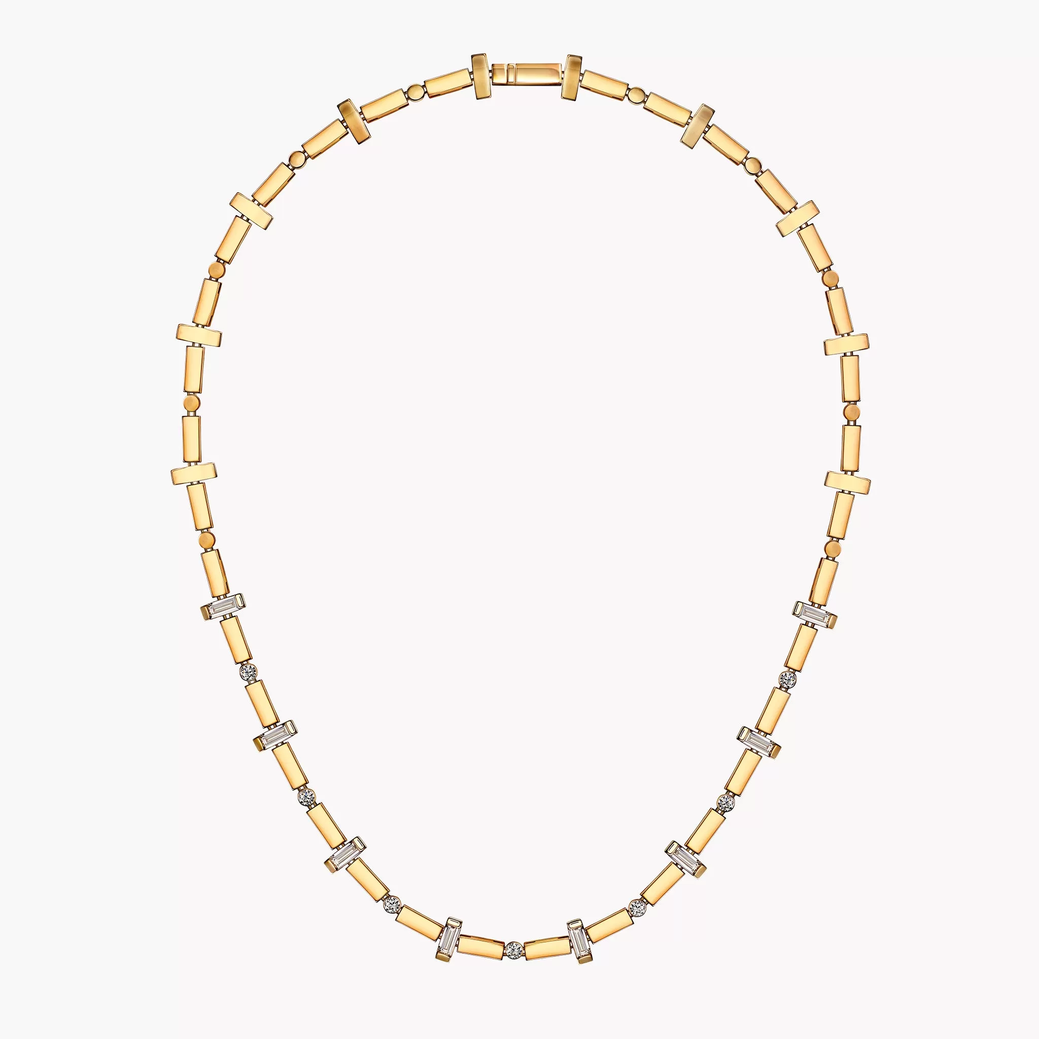 Scattered Gold Bar & Diamond Necklace