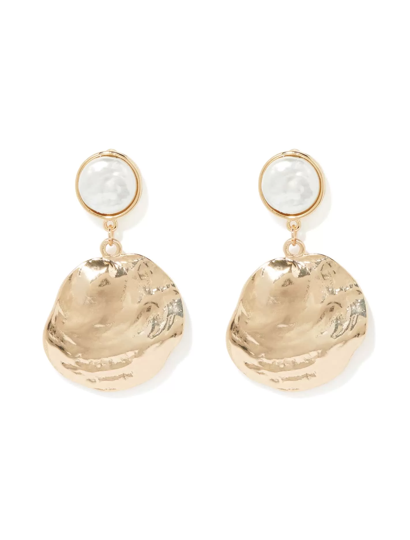 Signature Alegra Textured Pearl Disc Earrings