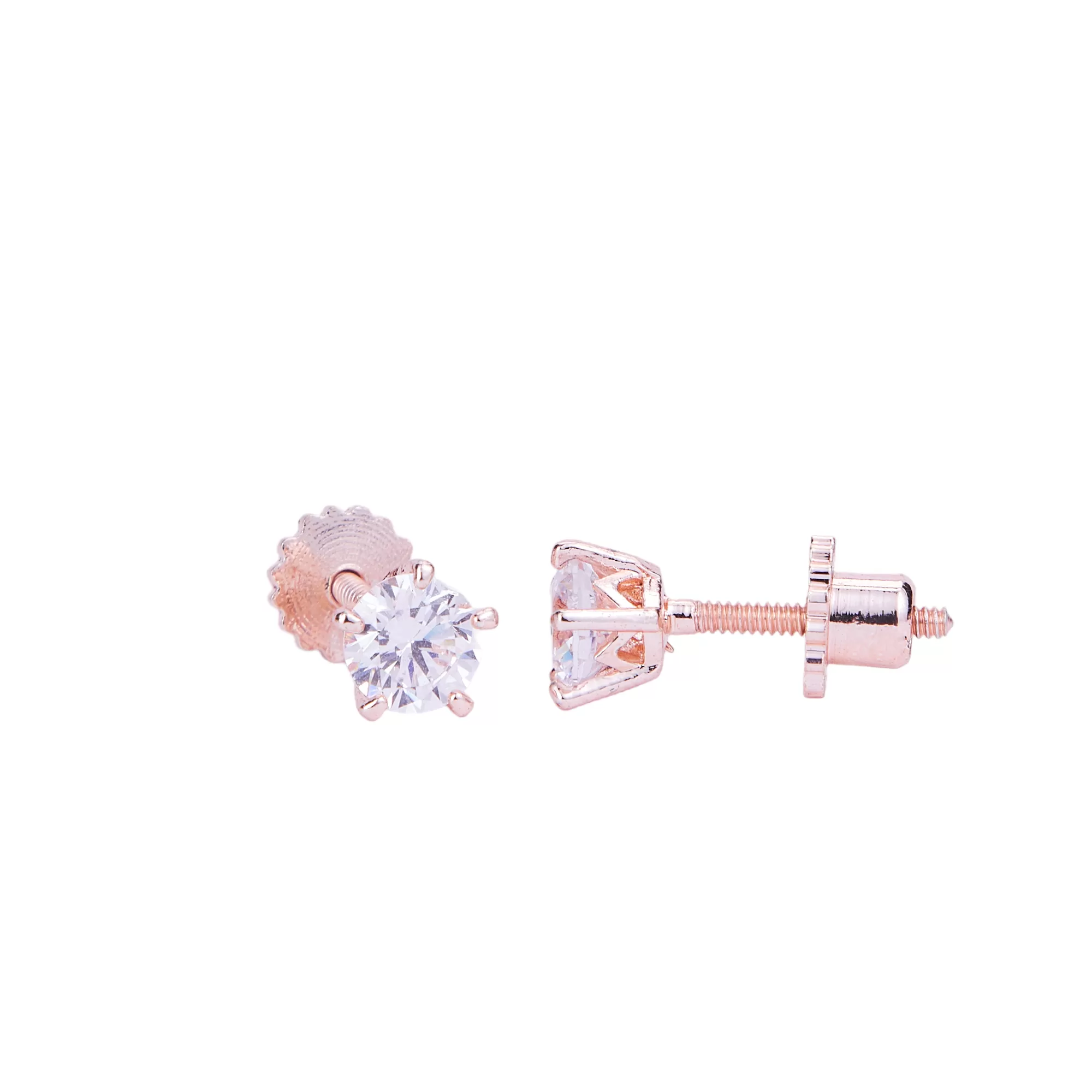 Single White Stud Screw Earrings