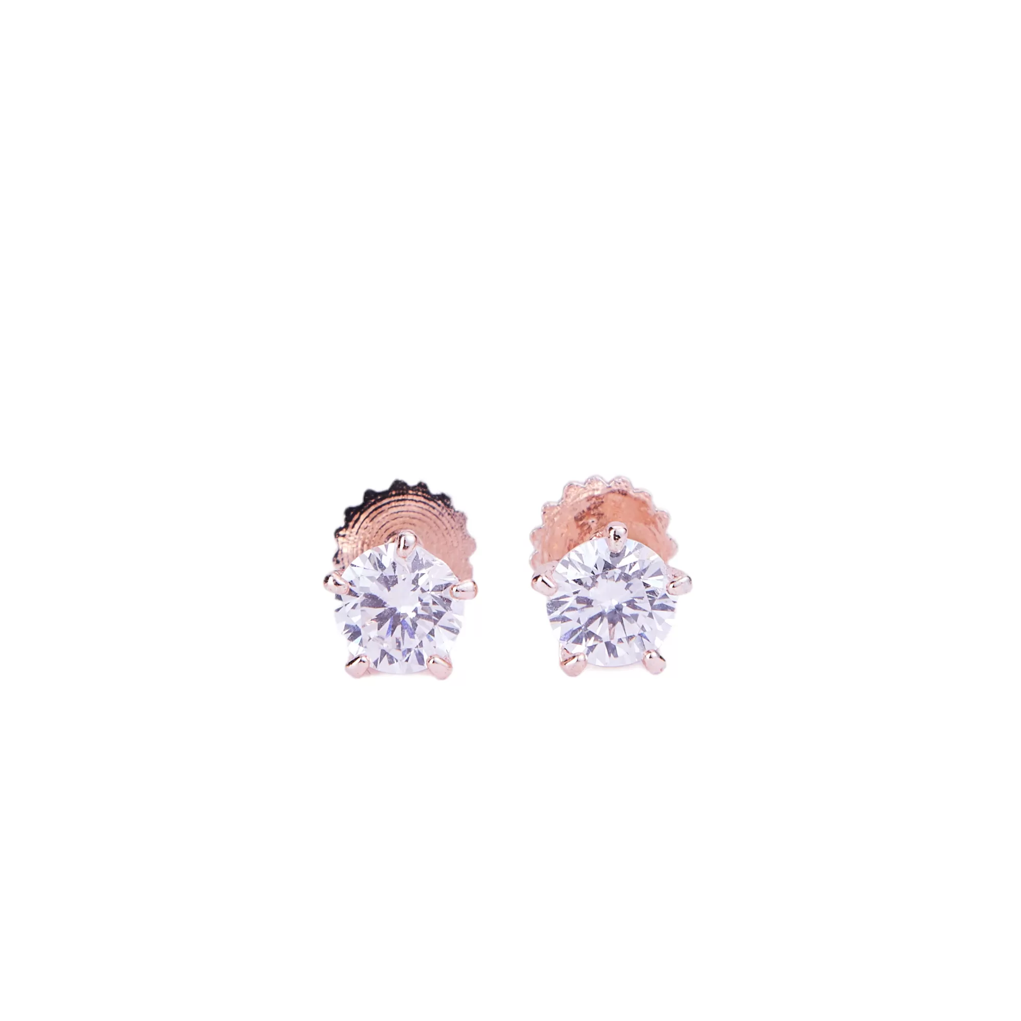 Single White Stud Screw Earrings