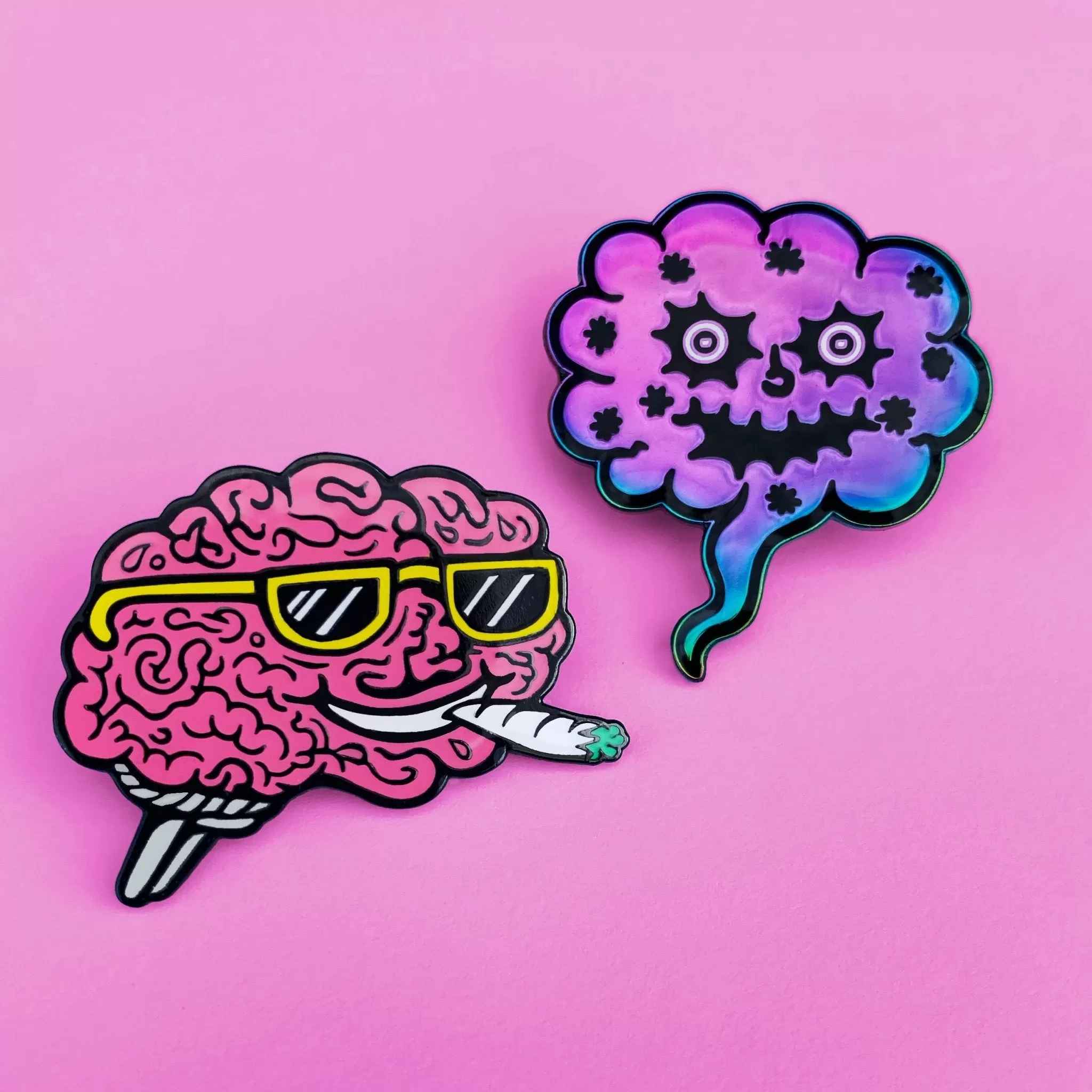 Smoking Brain Pin Set