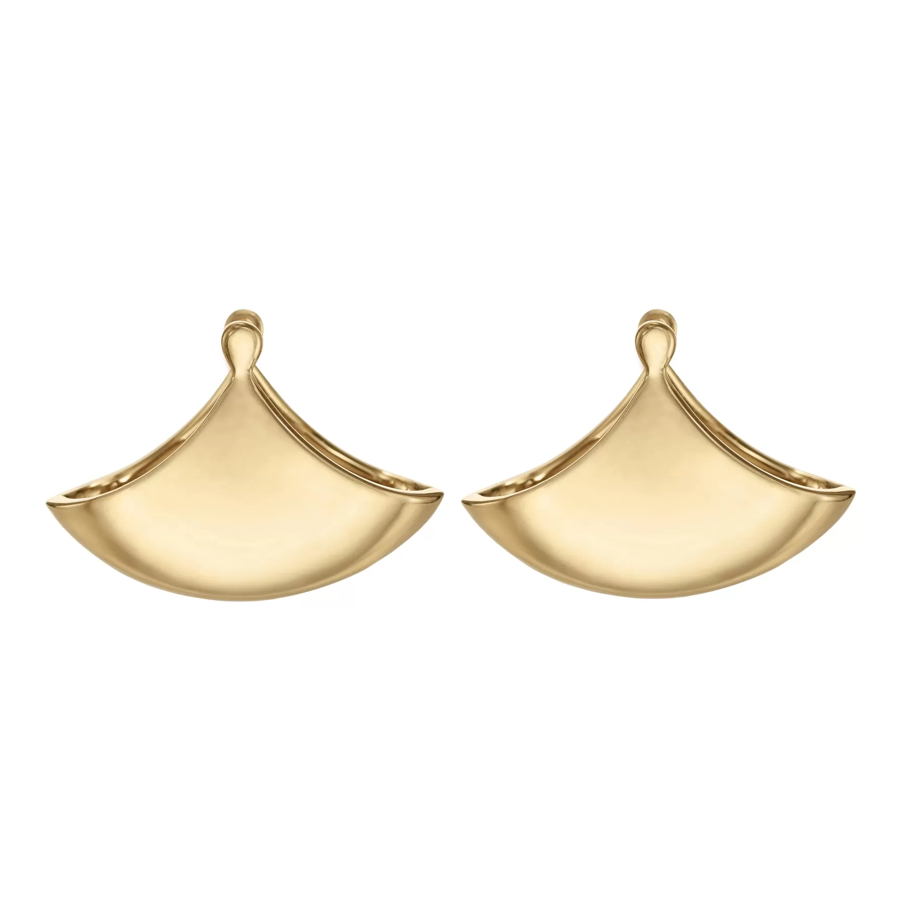 Solid Gold Huggie Fan Earrings