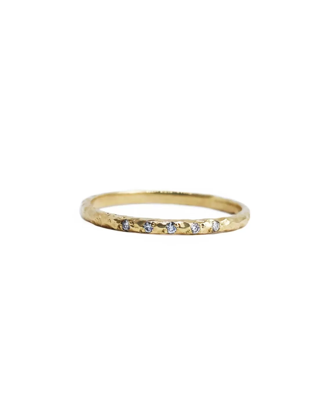 Solid Gold Textured Diamond Band