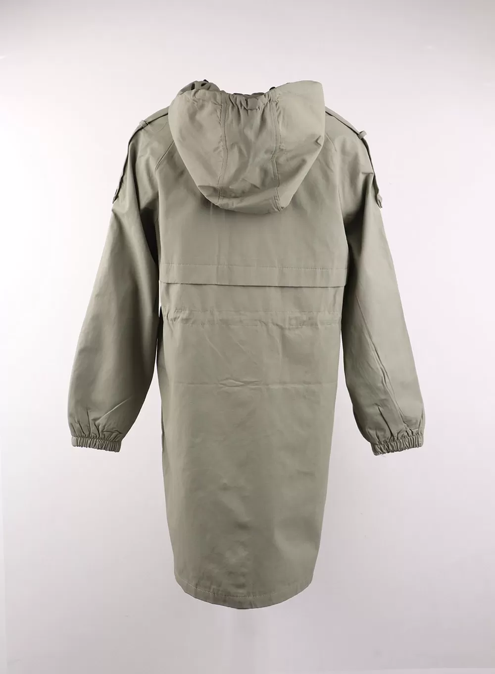 Solid Hooded Trench Coat OF405