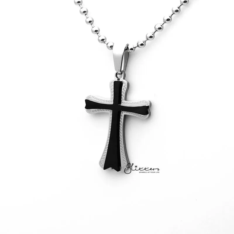 Stainless Steel Double Layer Cross Pendant