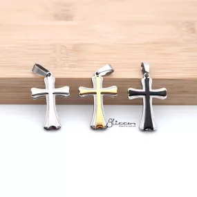 Stainless Steel Double Layer Cross Pendant