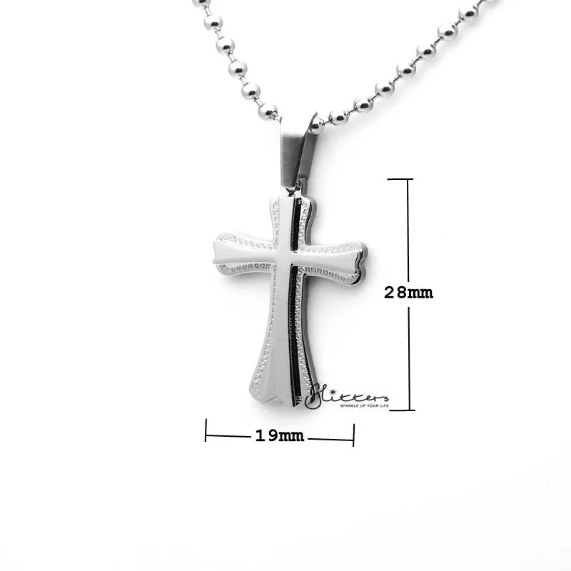 Stainless Steel Double Layer Cross Pendant