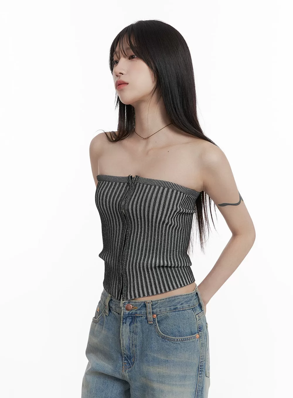 Street Ribbed Tube Top and Bolero CA404