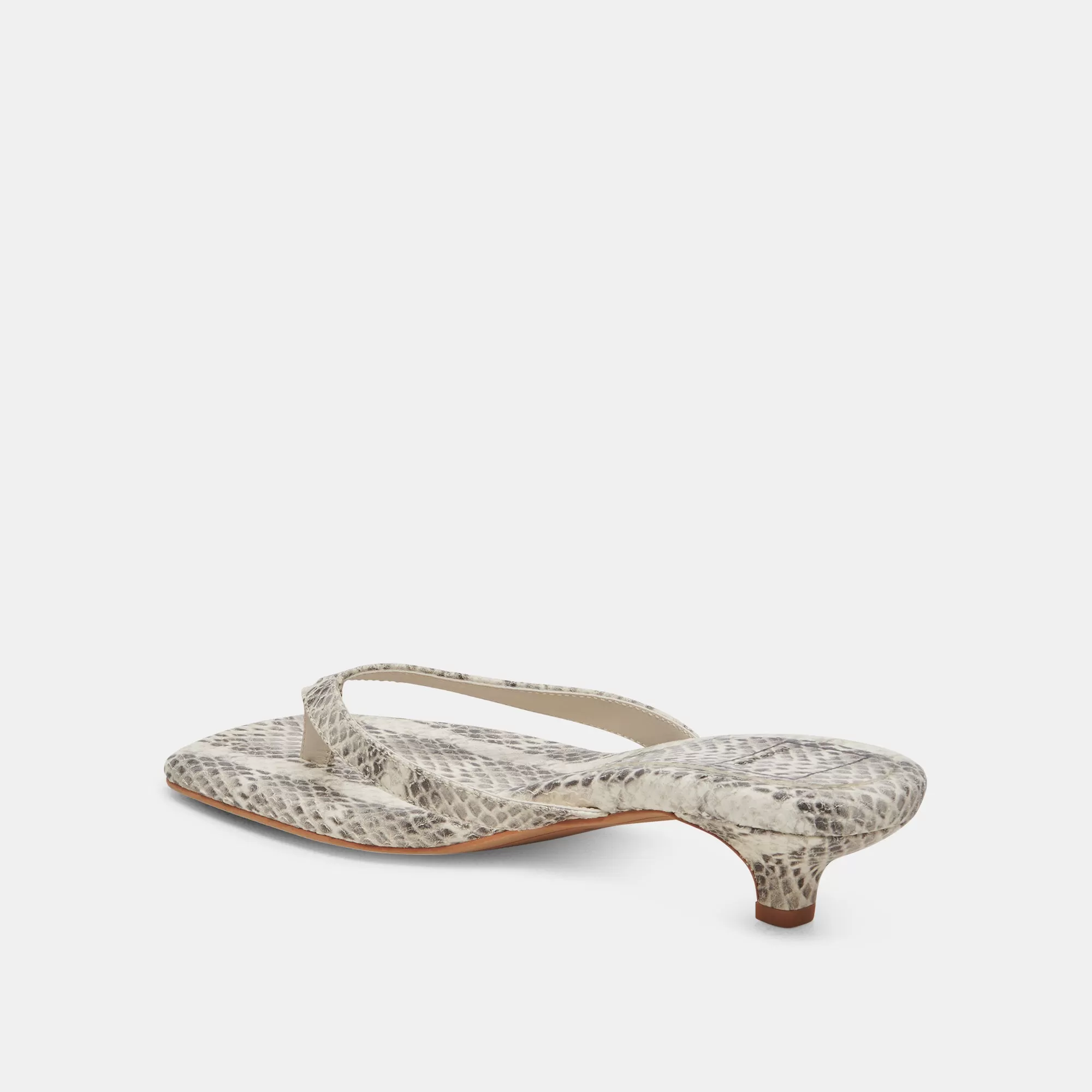 TASIAH SANDALS GREY WHITE EMBOSSED LEATHER