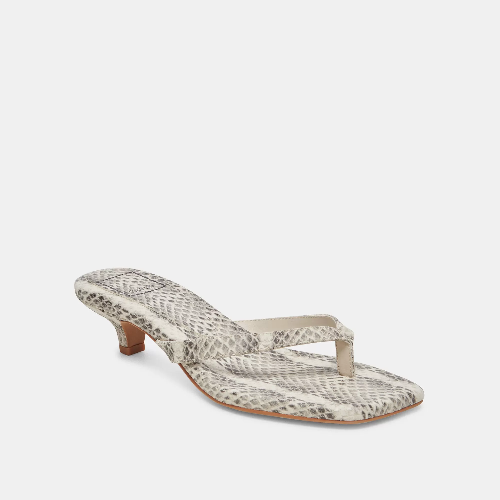 TASIAH SANDALS GREY WHITE EMBOSSED LEATHER