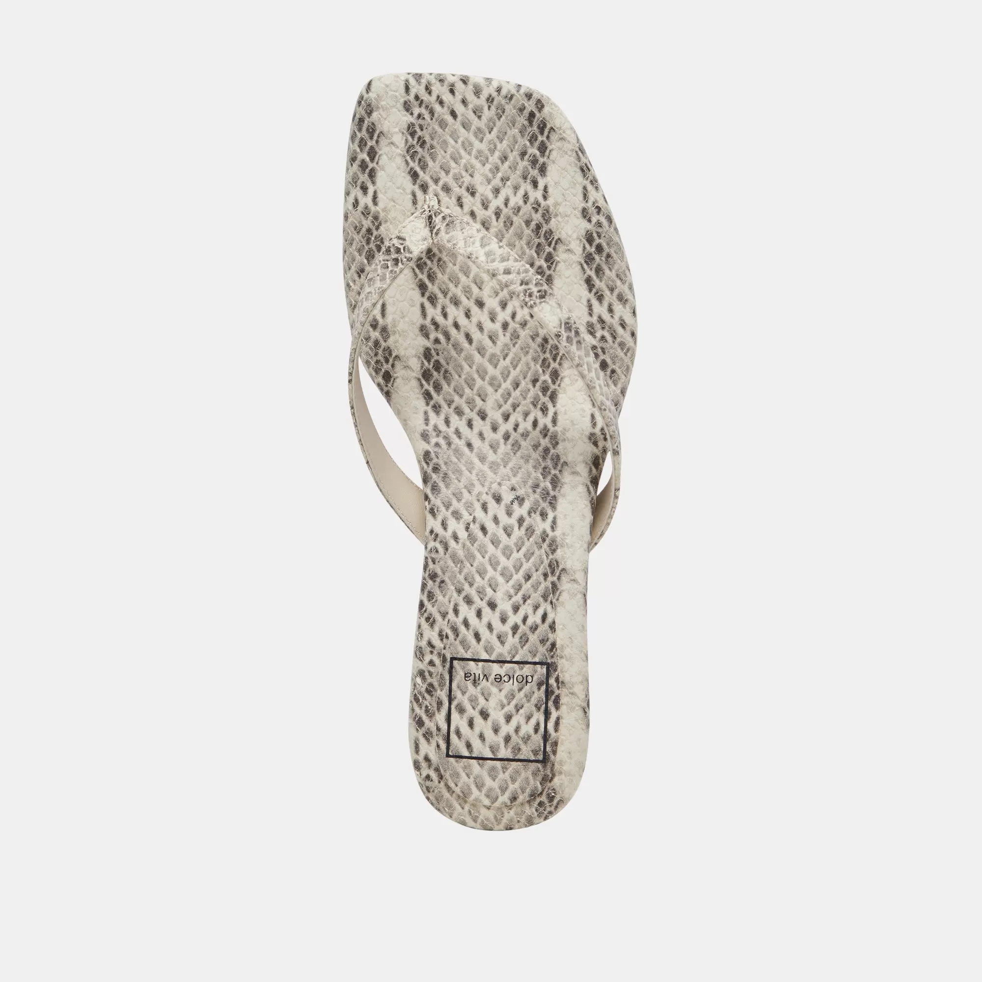 TASIAH SANDALS GREY WHITE EMBOSSED LEATHER