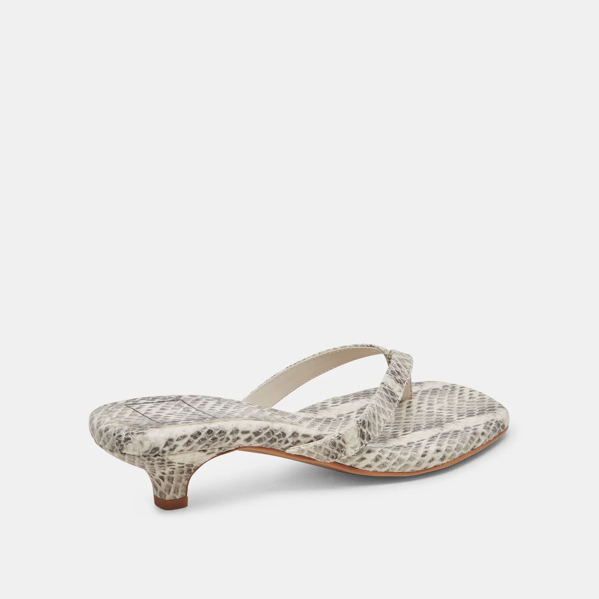 TASIAH SANDALS GREY WHITE EMBOSSED LEATHER