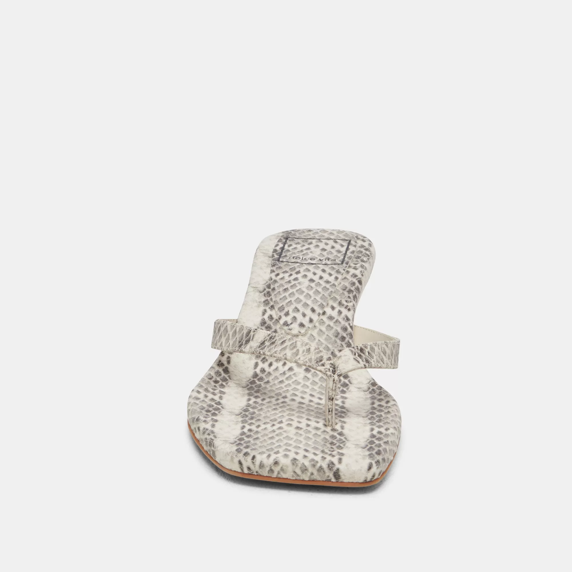 TASIAH SANDALS GREY WHITE EMBOSSED LEATHER