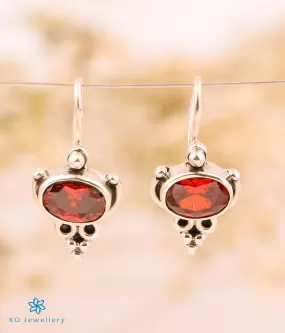 The Pariniti Silver Gemstone Earrings (Garnet)