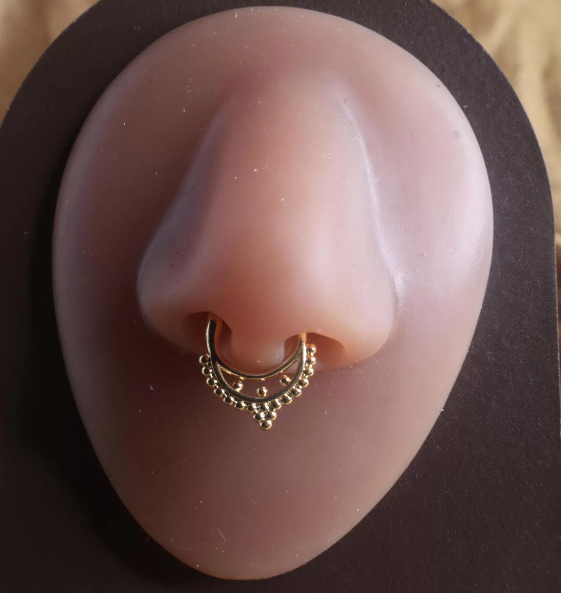 Three bead Septum Clicker Nose Hoop Piercing Jewelry