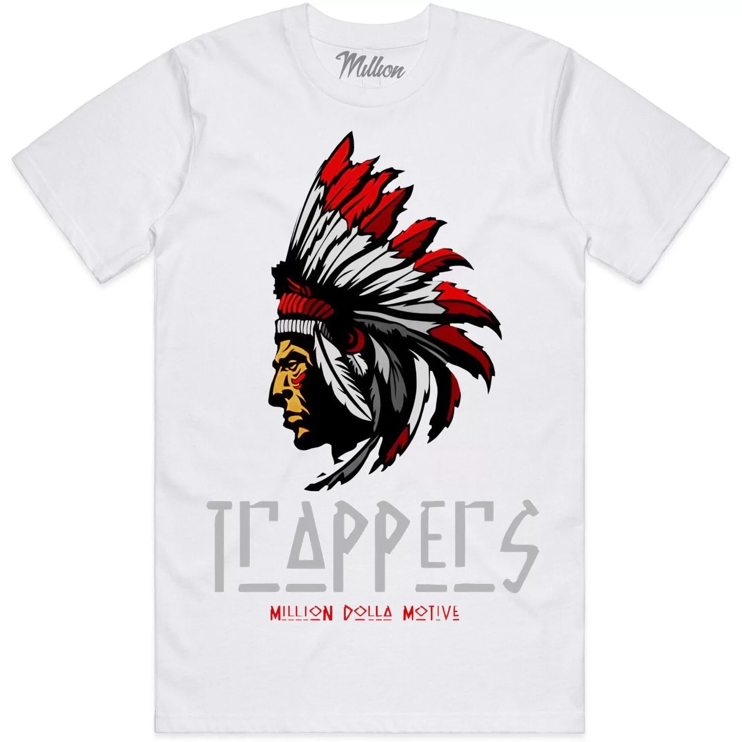 TRAPPERS (Red) : White Sneaker Tees Shirt