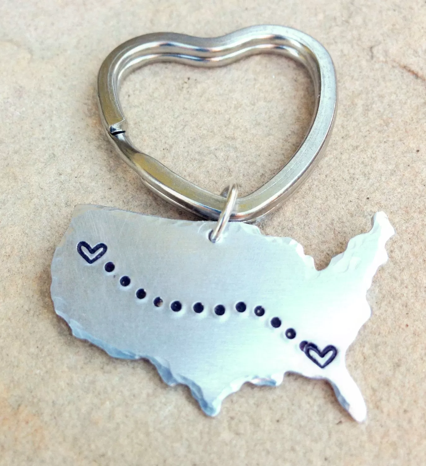 United States Keychain, Personalized Couples Keychains