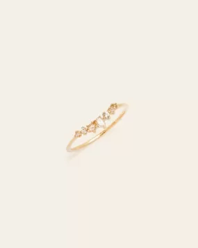 White Sapphire Halo Band - 14k Gold