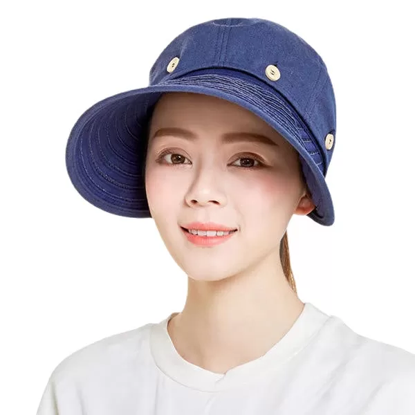 Women Summer Sunshade Sun Hat Removable Top Adjustable Outdoor Gardening Caps