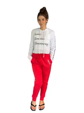 Women’s Be Human Graphic Crop Flowy Tee Hoodie