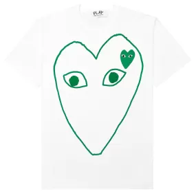 Women's Green Emblem Outline T-Shirt - White